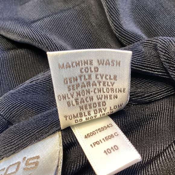 Chico's Travelers Cardigan Sz M Black EUC Wrinkle Resistant Open Front Office - Picture 6 of 6